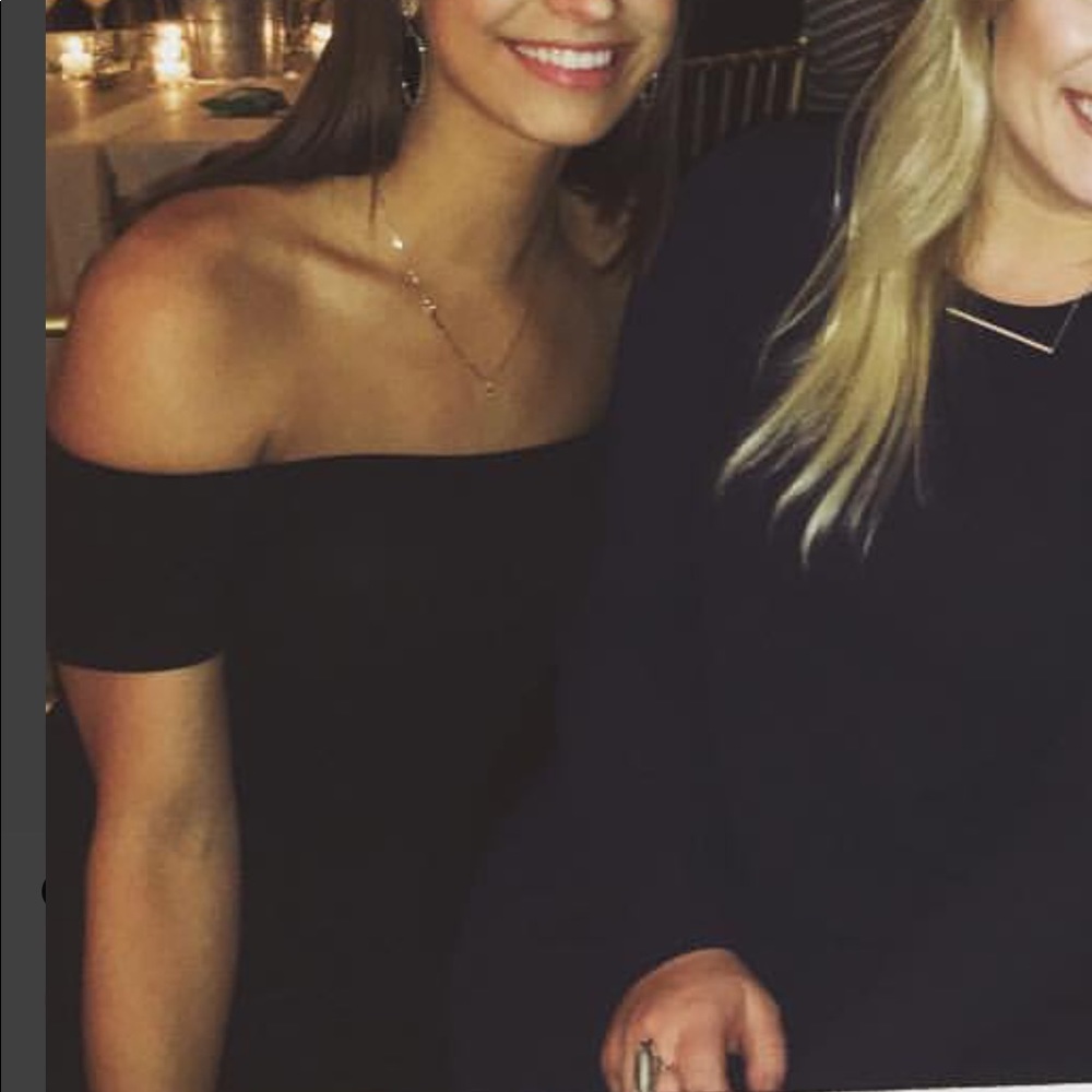 Black off the shoulder Karlie jumpsuit.